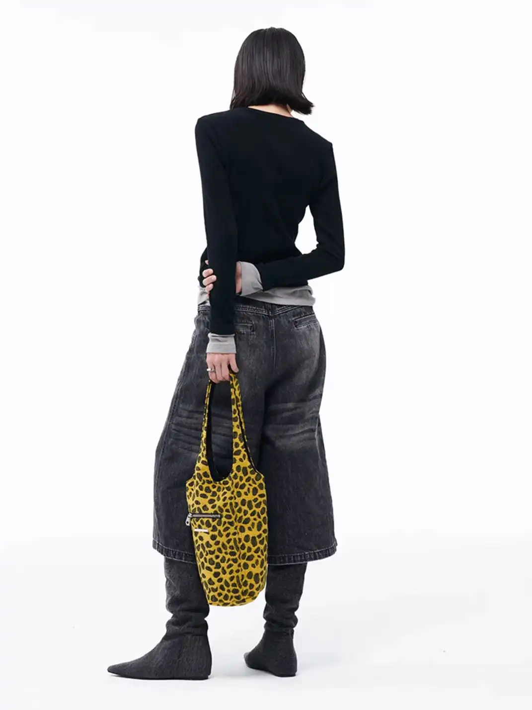 HIDDENNOTES | Yellow Leopard Bucket Hand Bag