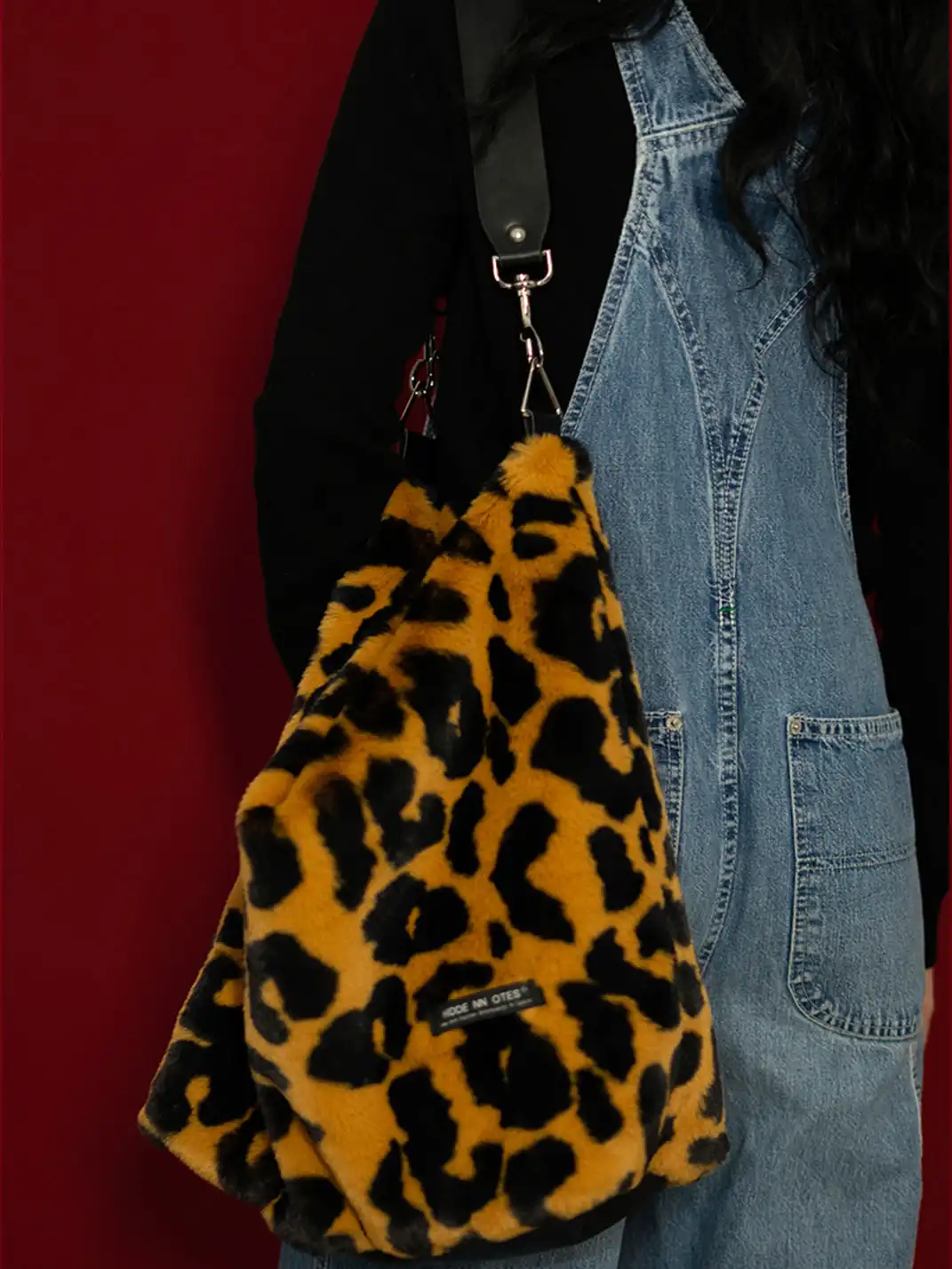 HIDDENNOTES | leopard Print Hobo Bag