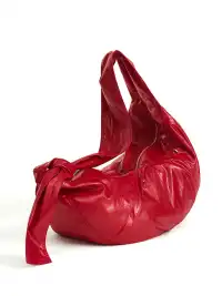 HIDDENNOTES | Slouchy Leather Hobo Bag-Red