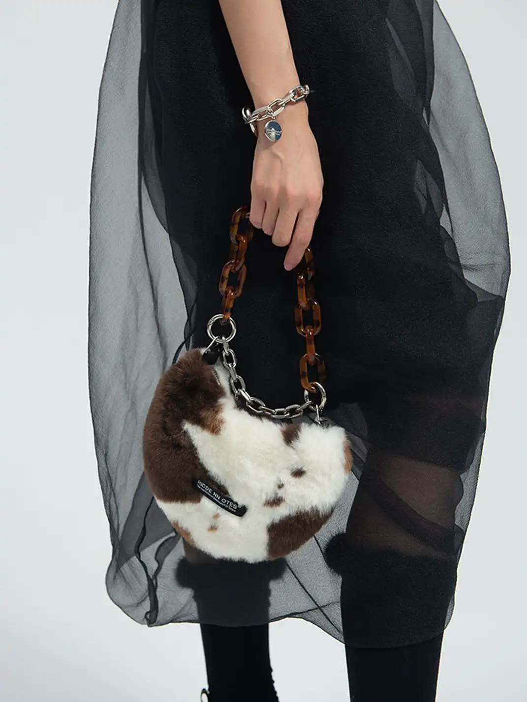 HIDDENNOTES | Furry Cow Print Purse