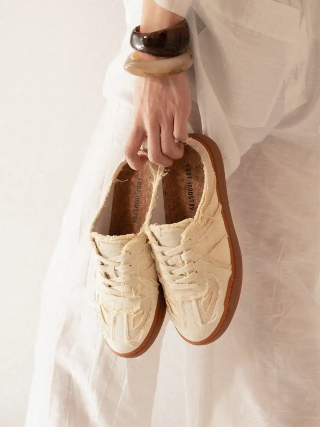 FOOT INDUSTRY | Ripped Canvas Trainer Mules