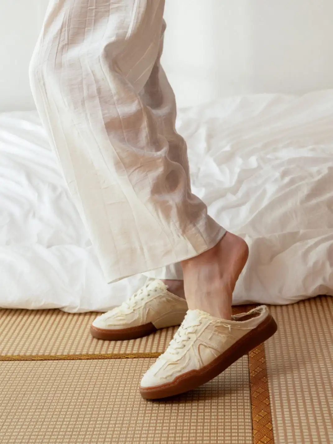 FOOT INDUSTRY | Ripped Canvas Trainer Mules