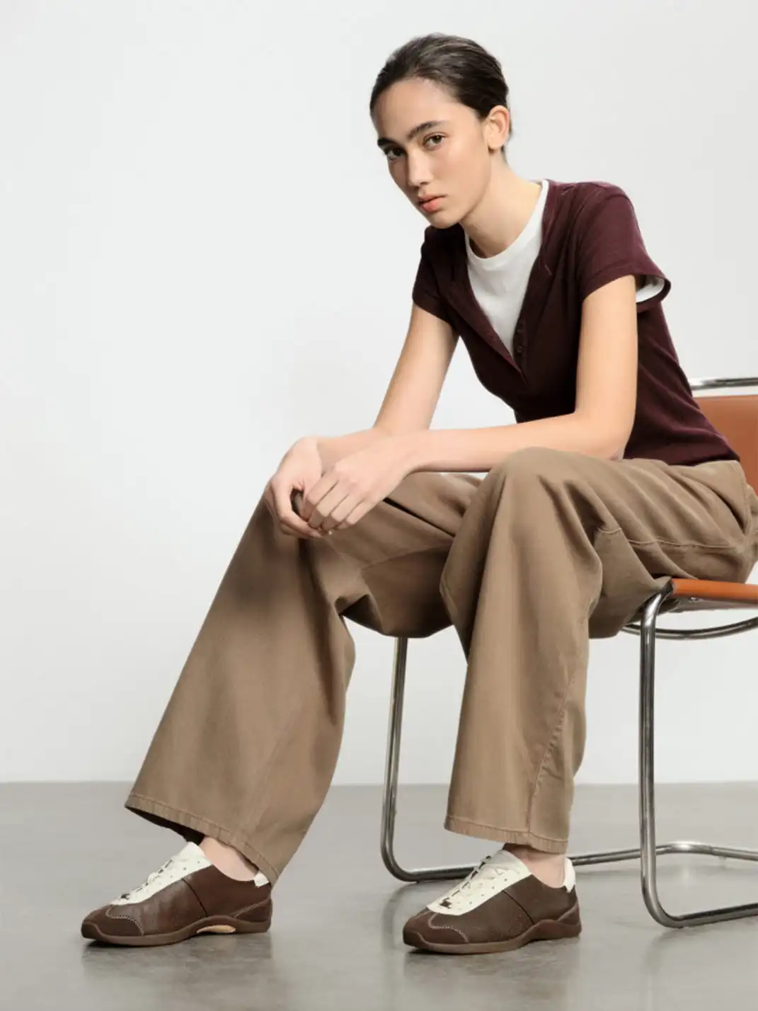 FOOT INDUSTRY | Vintage Trainer Sneaker 01-White&Brown