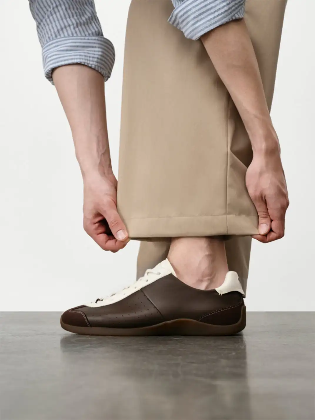 FOOT INDUSTRY | Vintage Trainer Sneaker 01-White&Brown