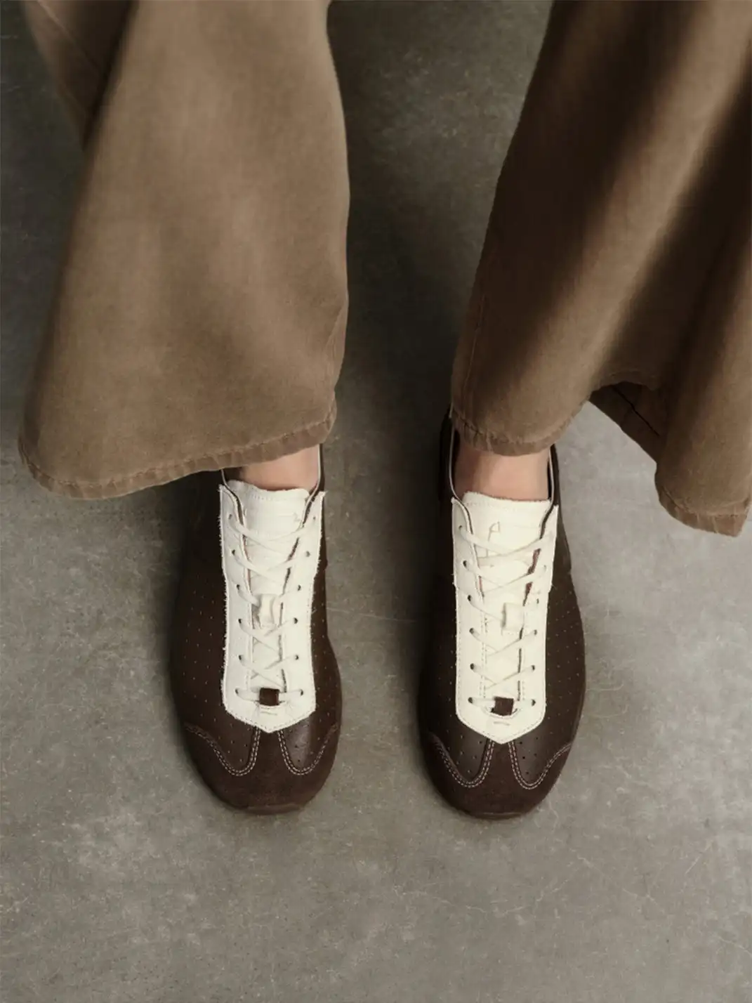 FOOT INDUSTRY | Vintage Trainer Sneaker 01-White&Brown