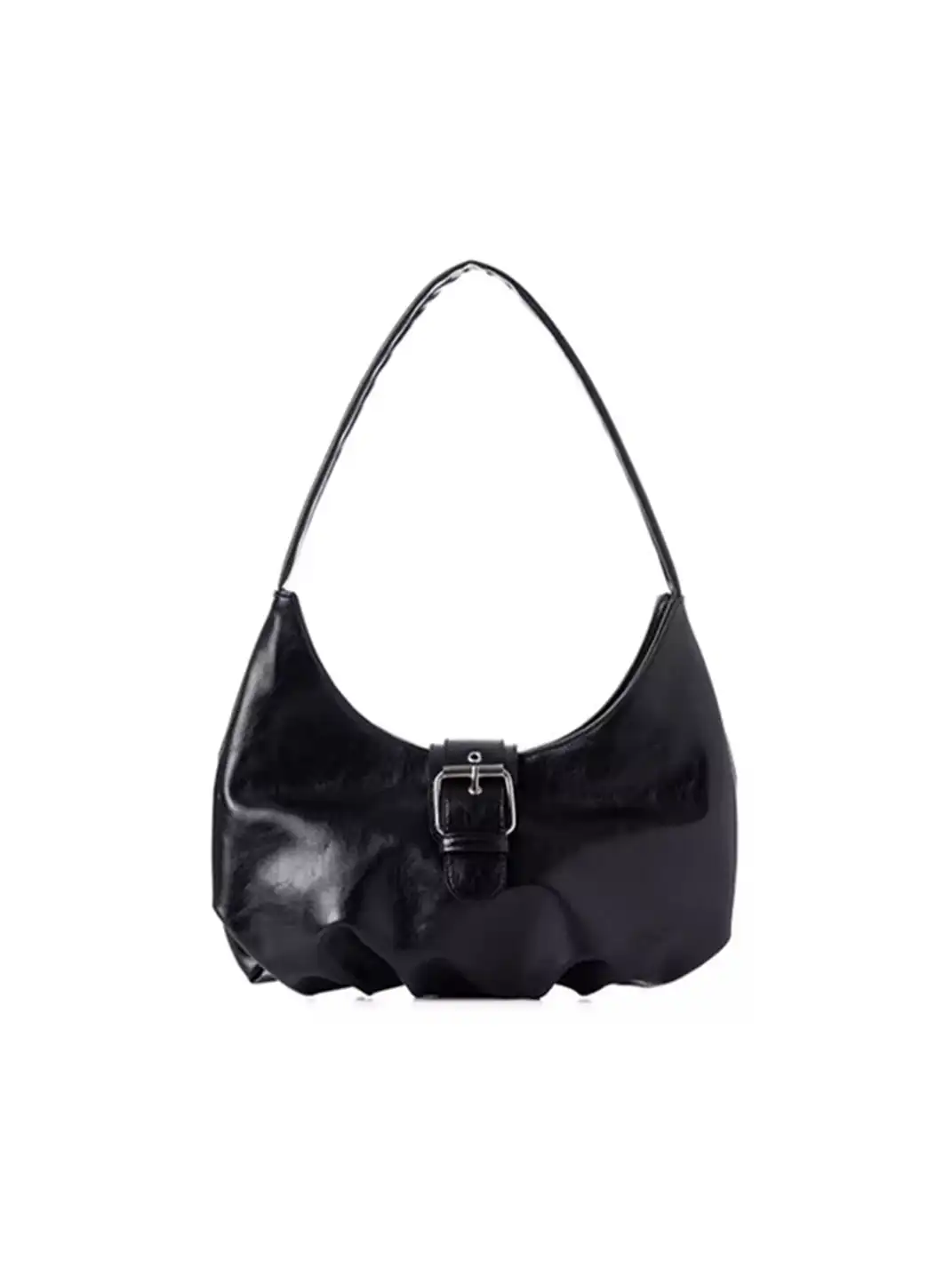 SQUAREline | Wrinkled Leather Hobo Bag