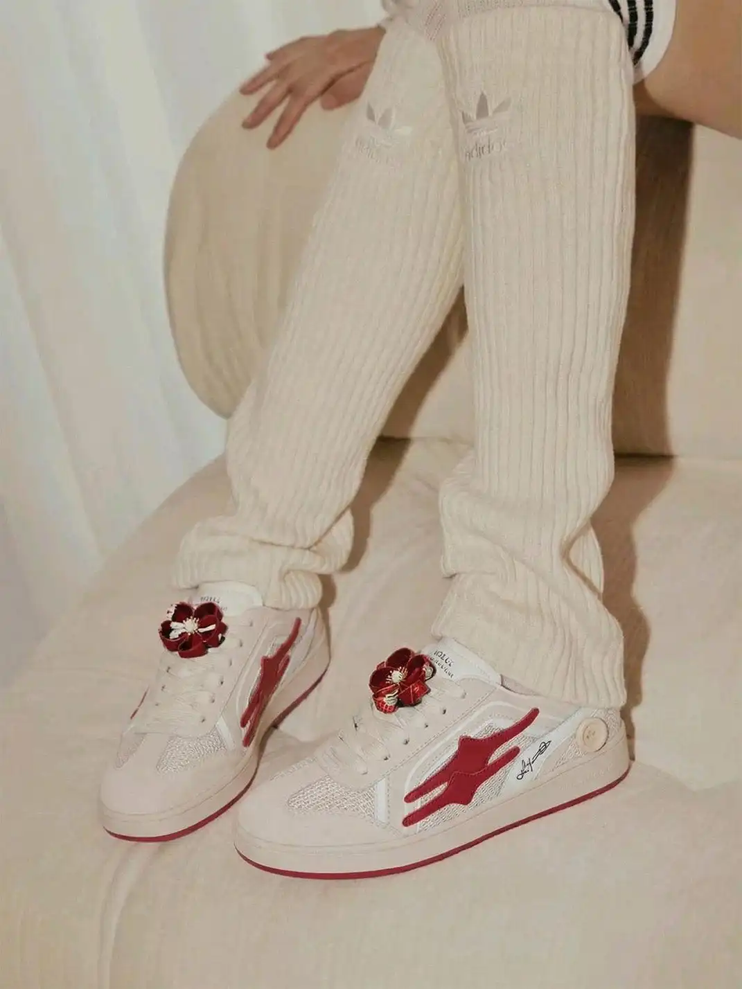 KILLWINNER丨Retro Training Sneaker-Beige&Red