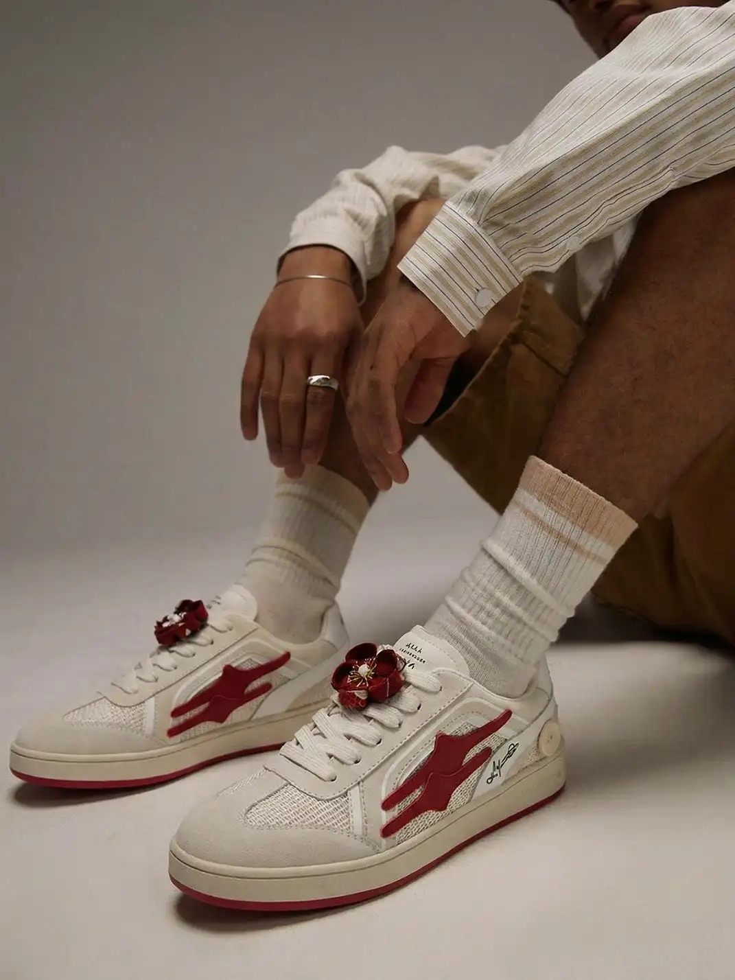 KILLWINNER丨Retro Training Sneaker-Beige&Red