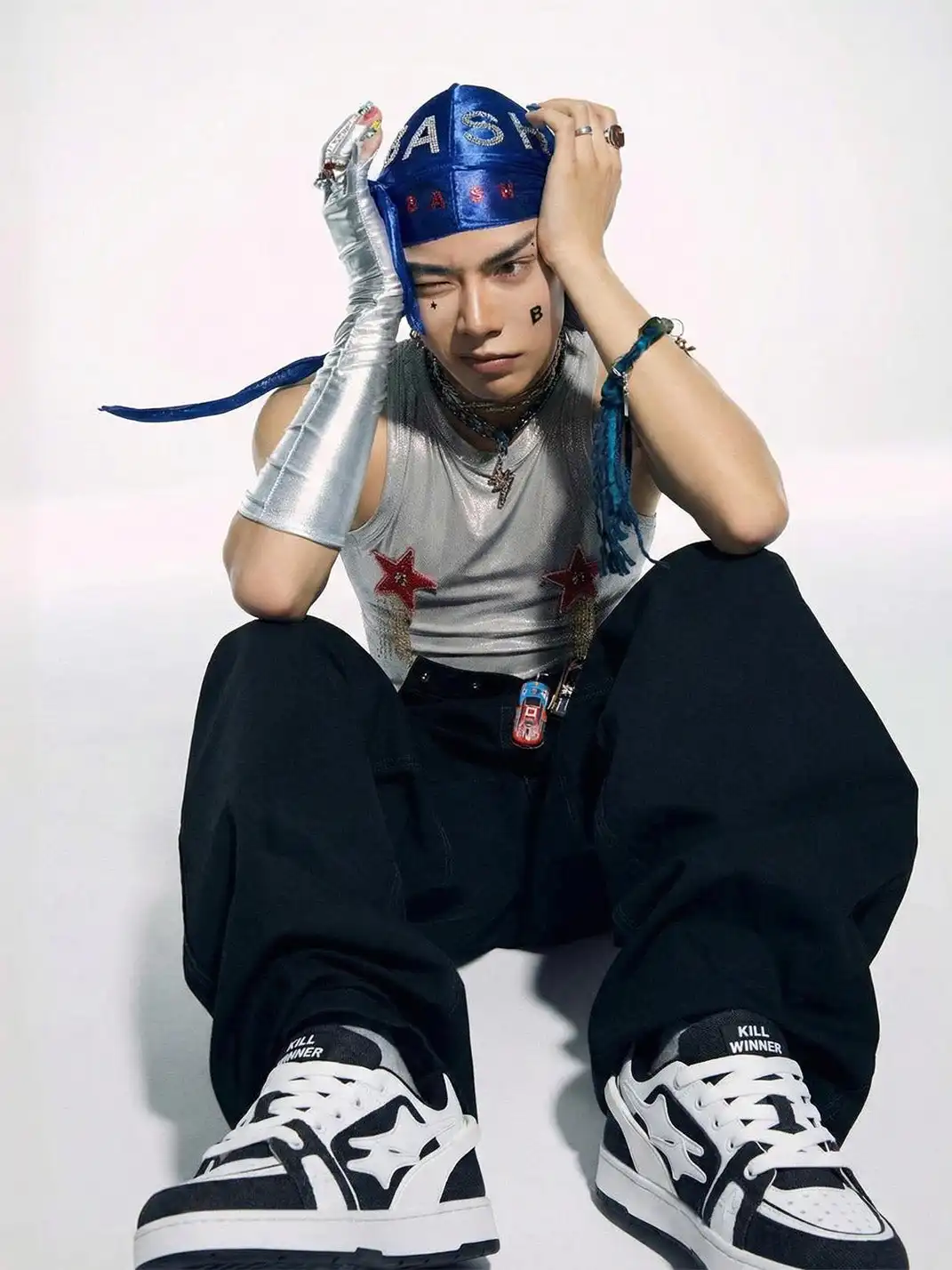 KILLWINNER丨Meteor Style Sport Sneakers-White&Black