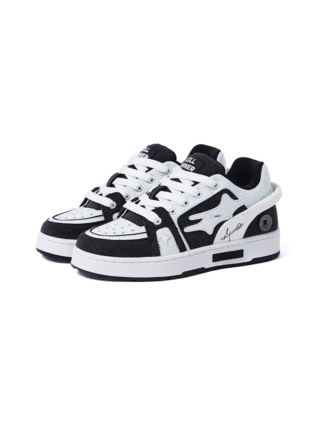 KILLWINNER丨Meteor Style Sport Sneakers-White&Black