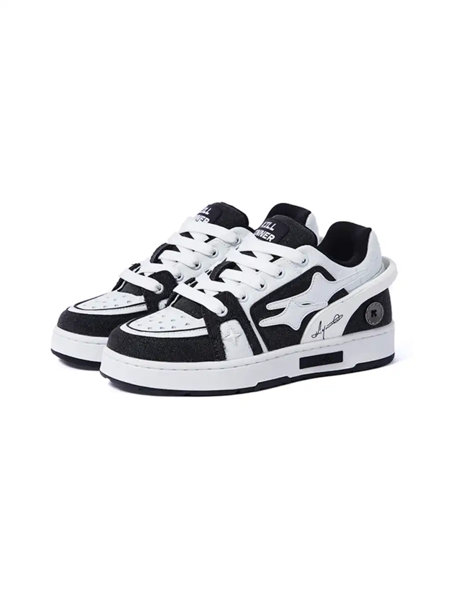 KILLWINNER丨Meteor Style Sport Sneakers-White&Black - 4