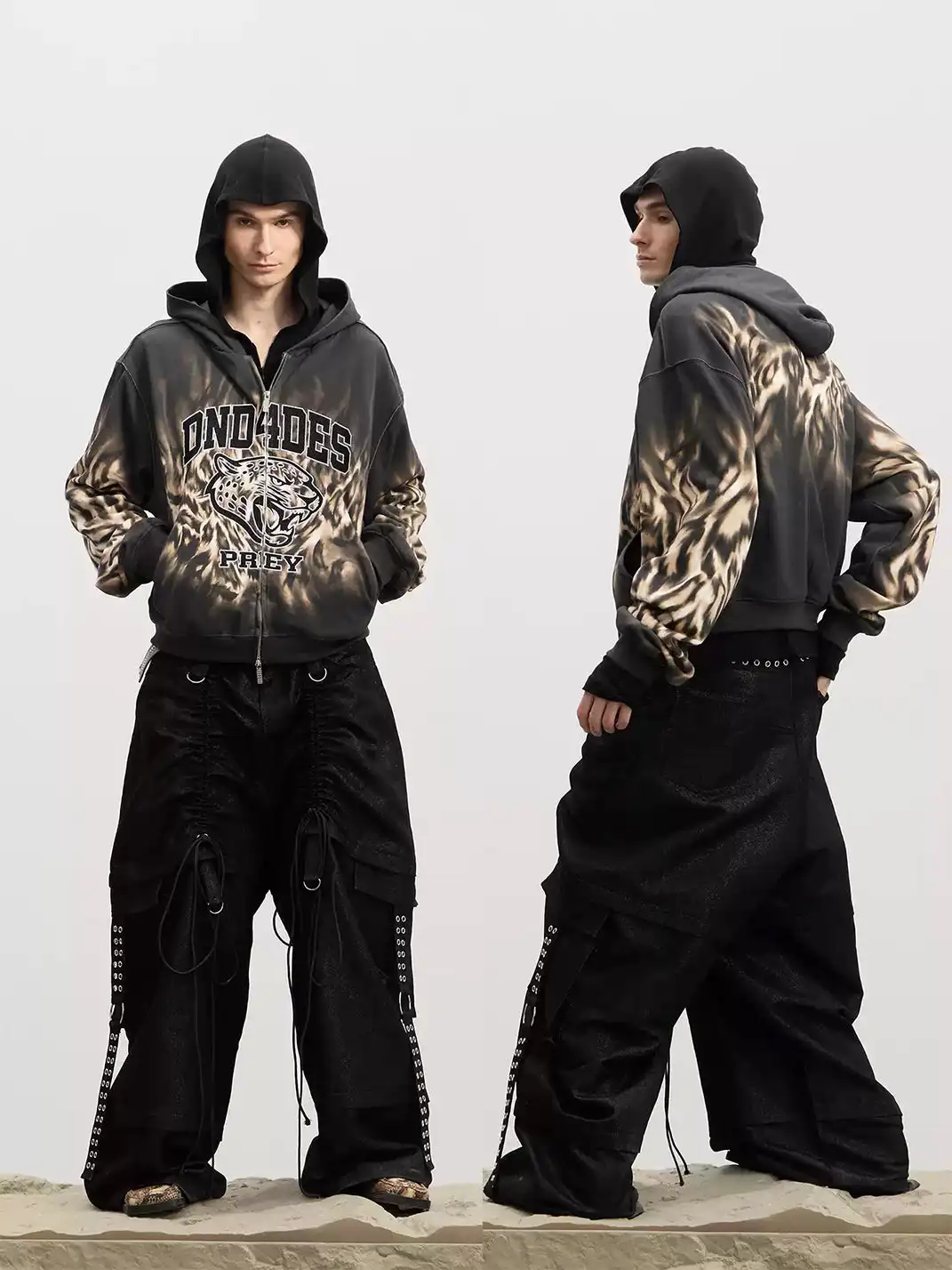 DND4DES | Wrinkled Draw String Utility Jeans
