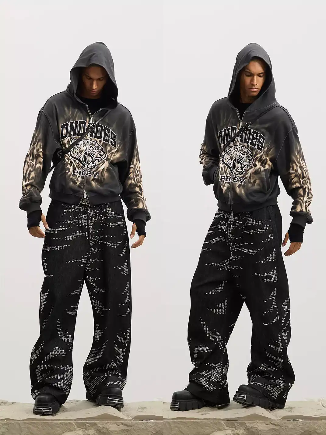 DND4DES | "PREY" Leopard Zip up Hoodie