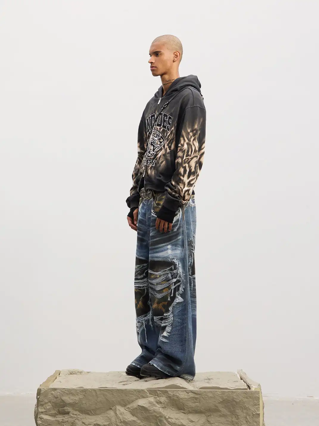 DND4DES | "PREY" Leopard Zip up Hoodie