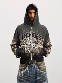 DND4DES | "PREY" Leopard Zip up Hoodie