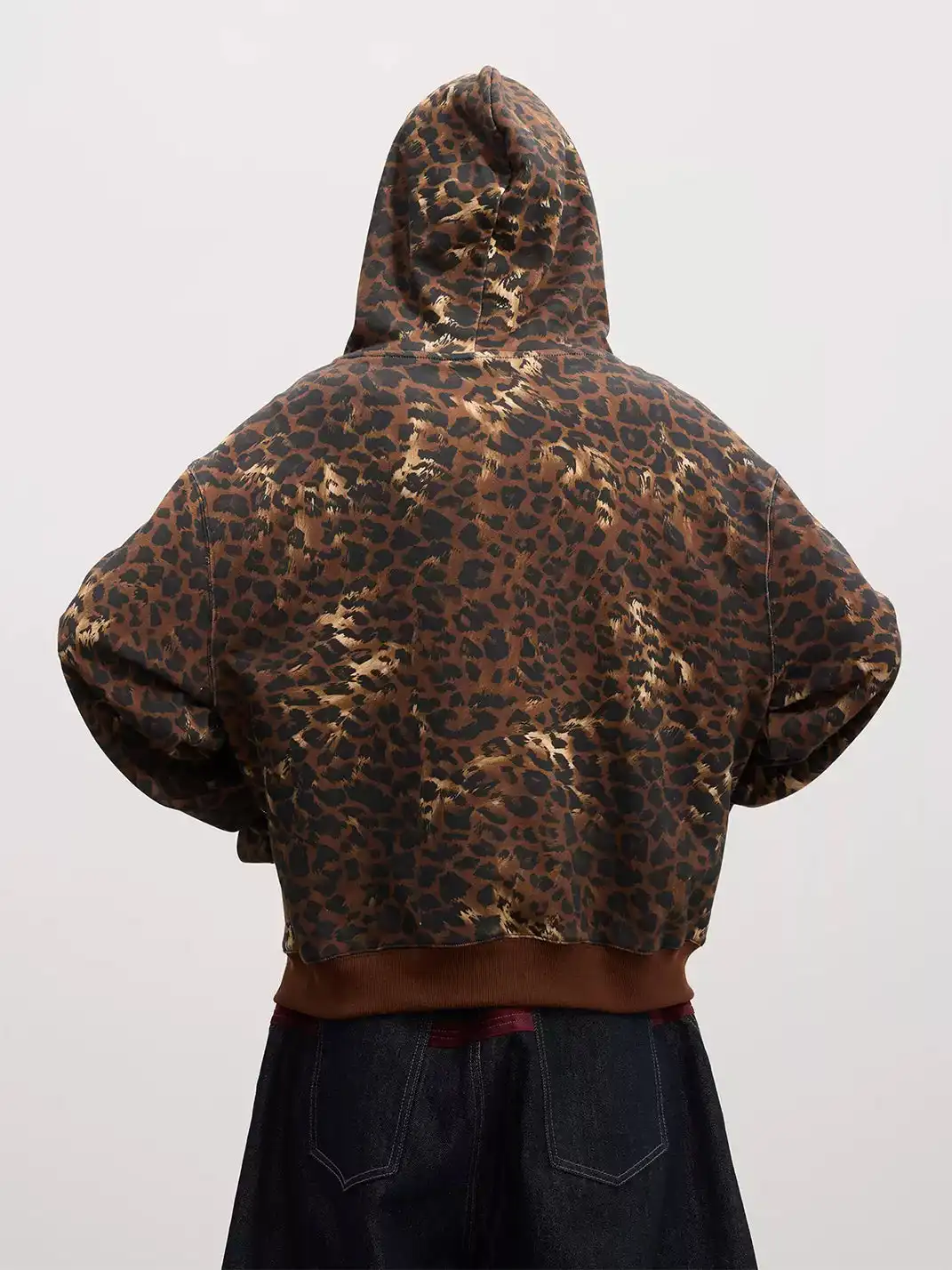 DND4DES | Rhinestone Leopard Zip Up Hoodie