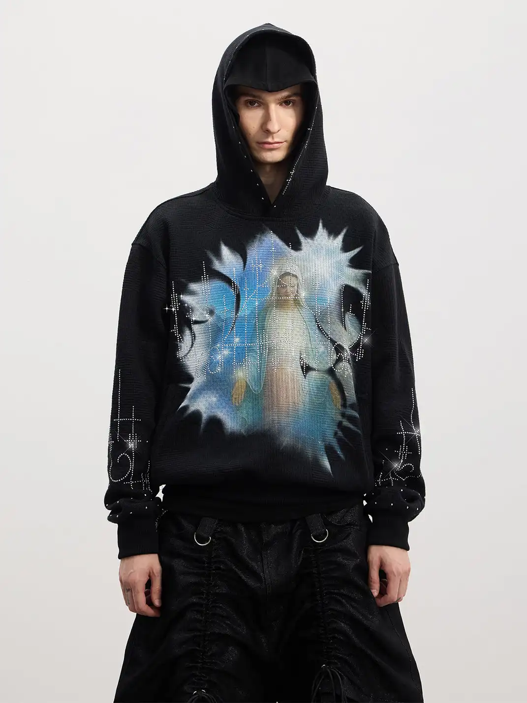 DND4DES | Mother Mary Rhinestone Hoodie