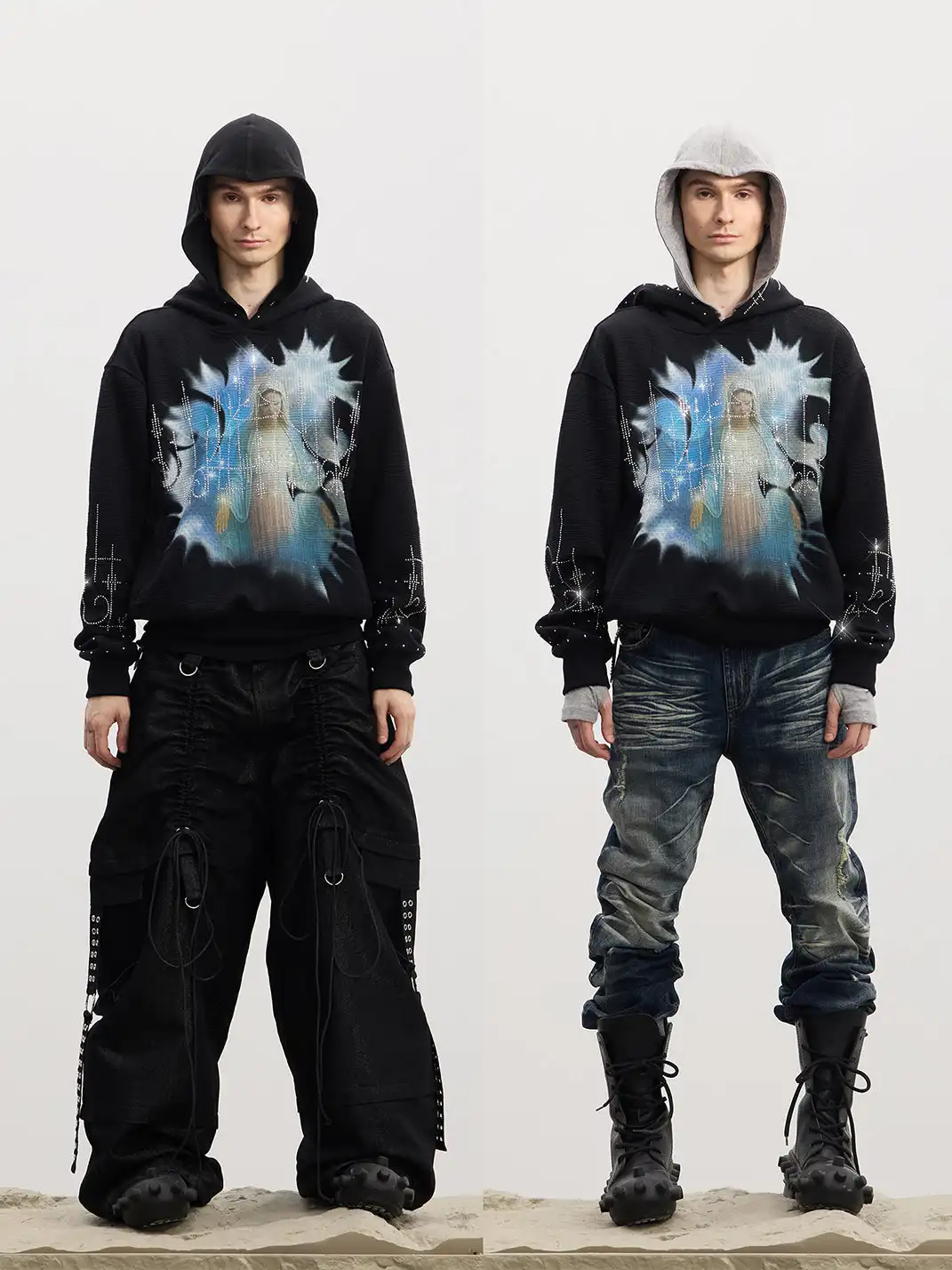 DND4DES | Mother Mary Rhinestone Hoodie