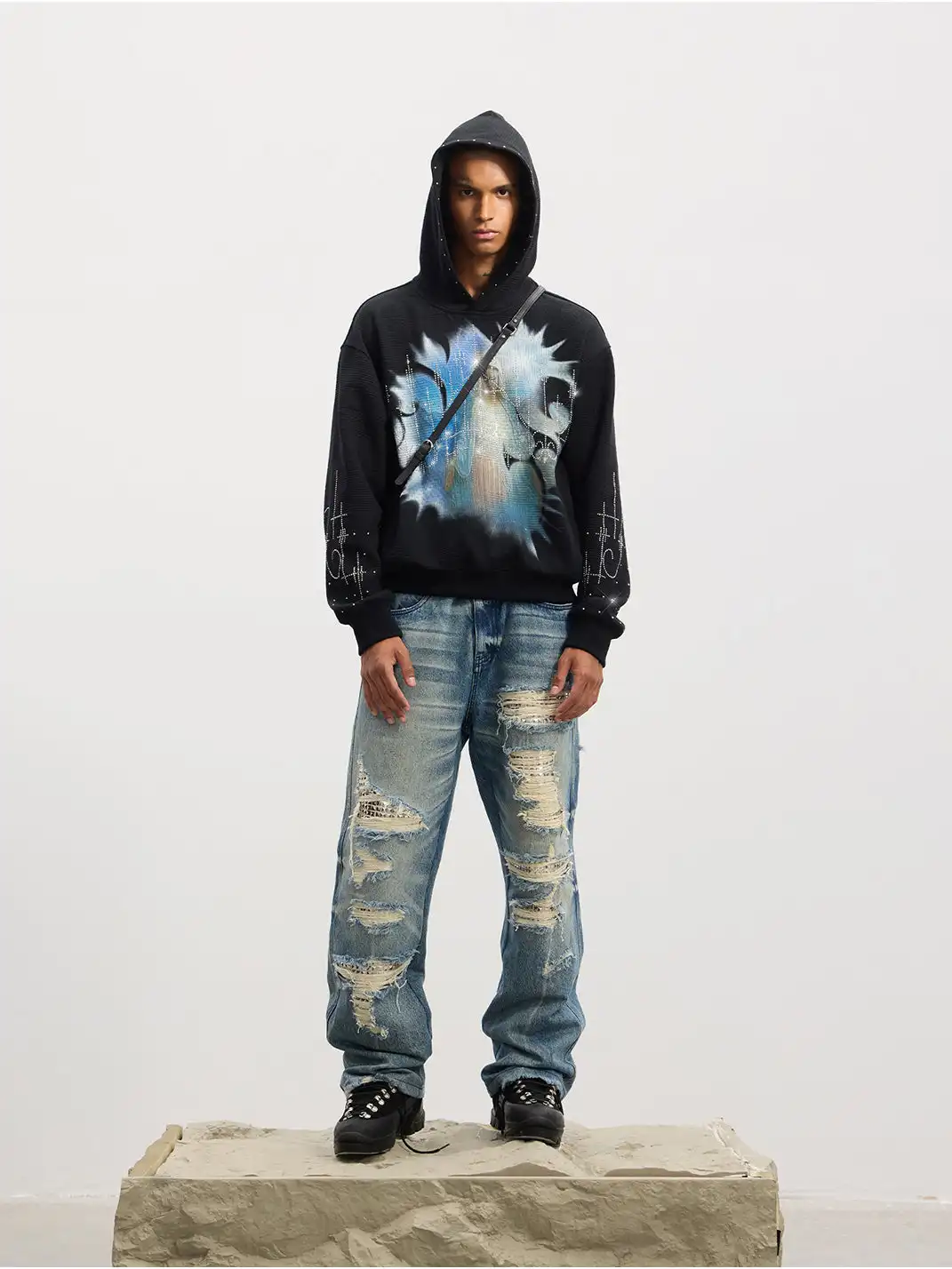 DND4DES | Mother Mary Rhinestone Hoodie