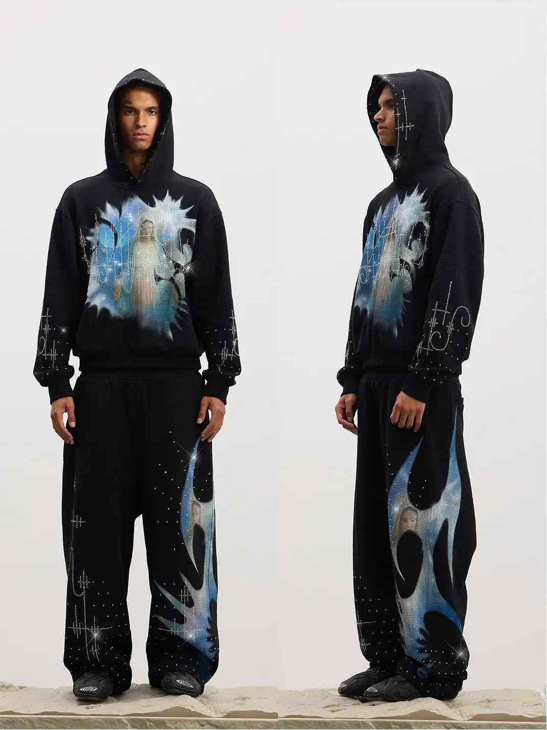 DND4DES | Mother Mary Rhinestone Sweatpants
