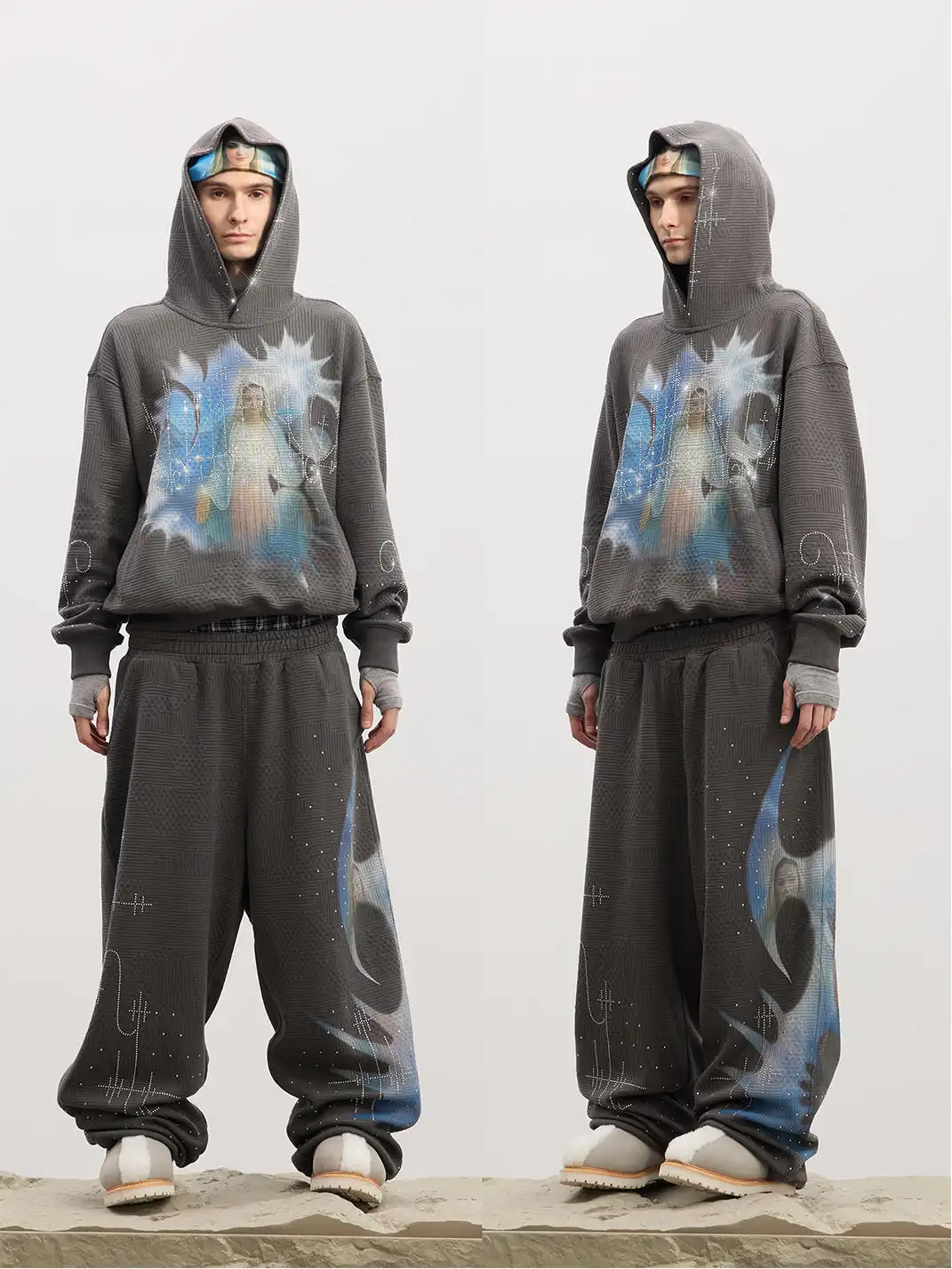 DND4DES | Mother Mary Rhinestone Sweatpants