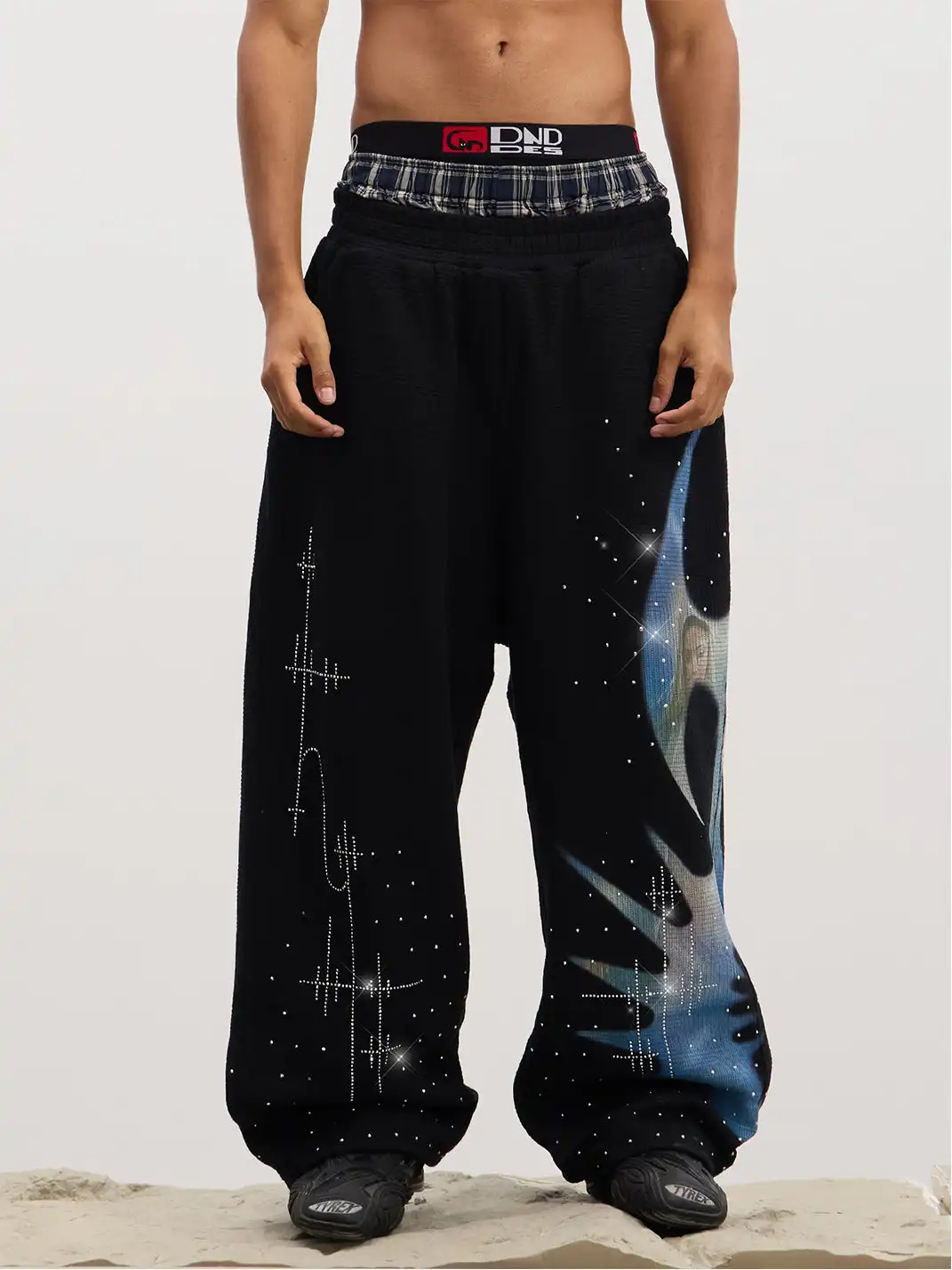 DND4DES | Mother Mary Rhinestone Sweatpants