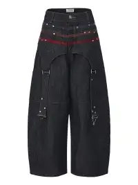 DND4DES | Suspender Strap Baggy Curve Jeans