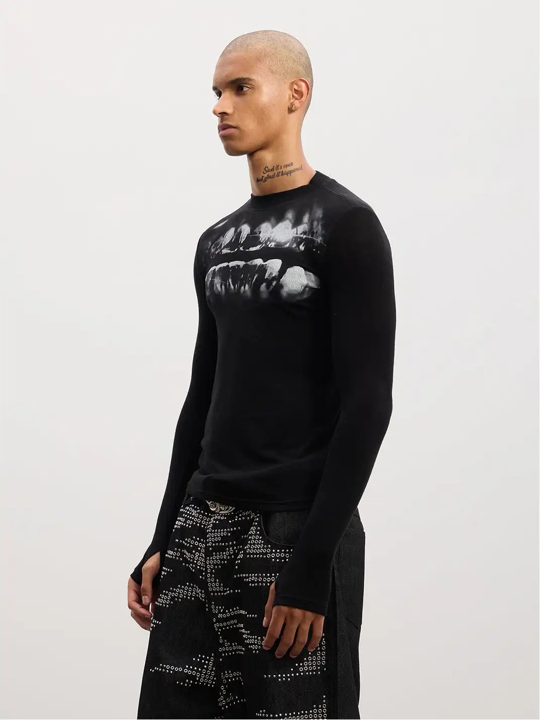 DND4DES | Wool Bland Grills Print Long Sleeve