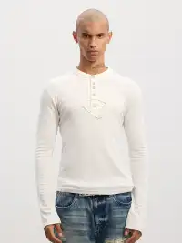 DND4DES | Eye of Horus Wool Blend Henley Long Sleeve