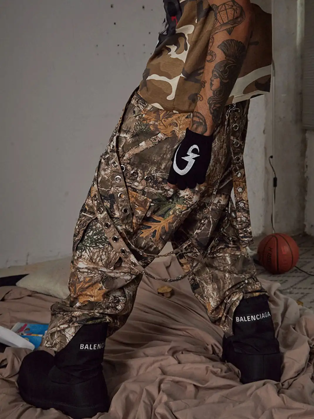 DND4DES | Forest Camo Strap Cargo Pants