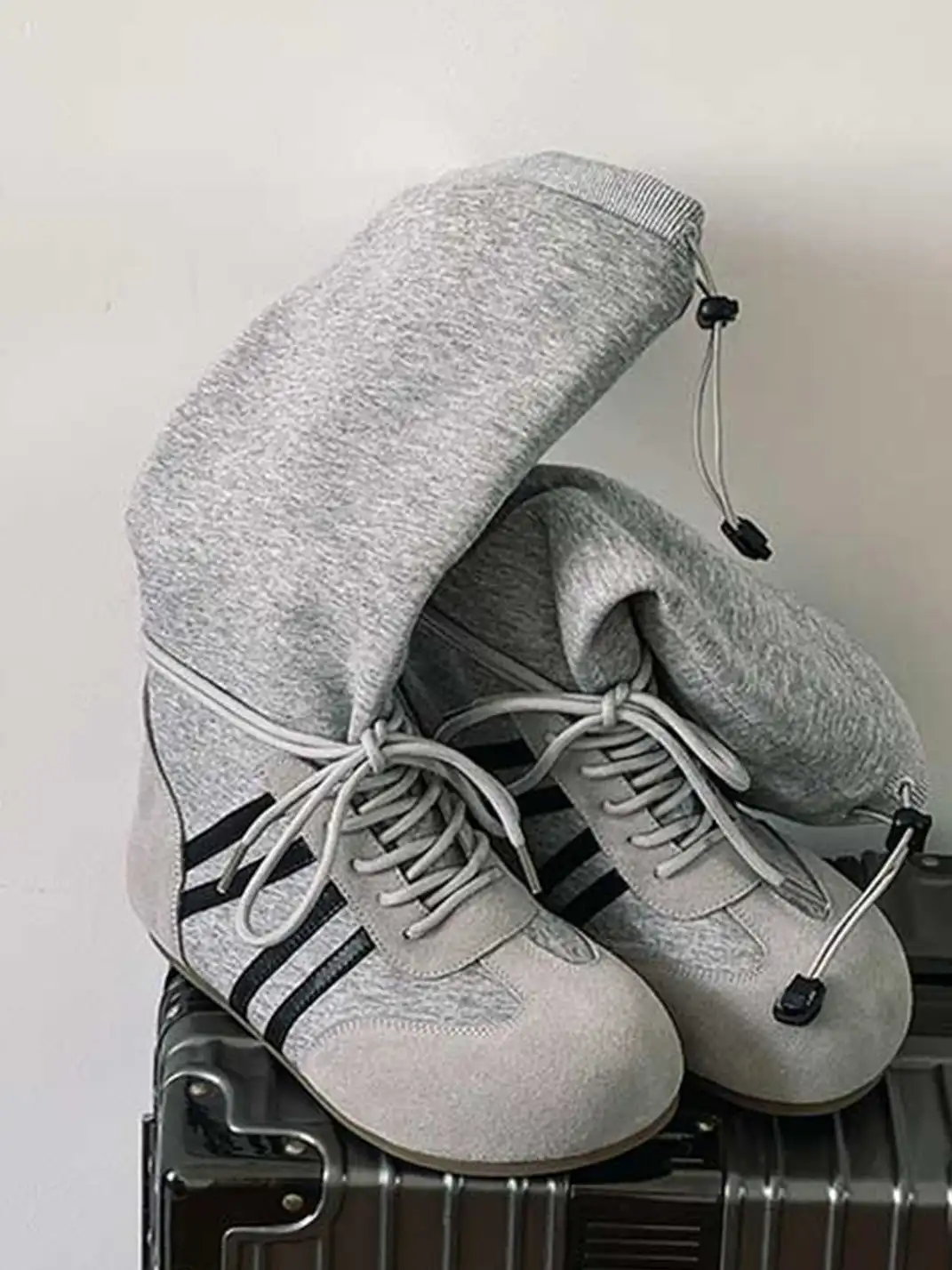 GSL | Draw String Shaft Boxing Boots - Gray