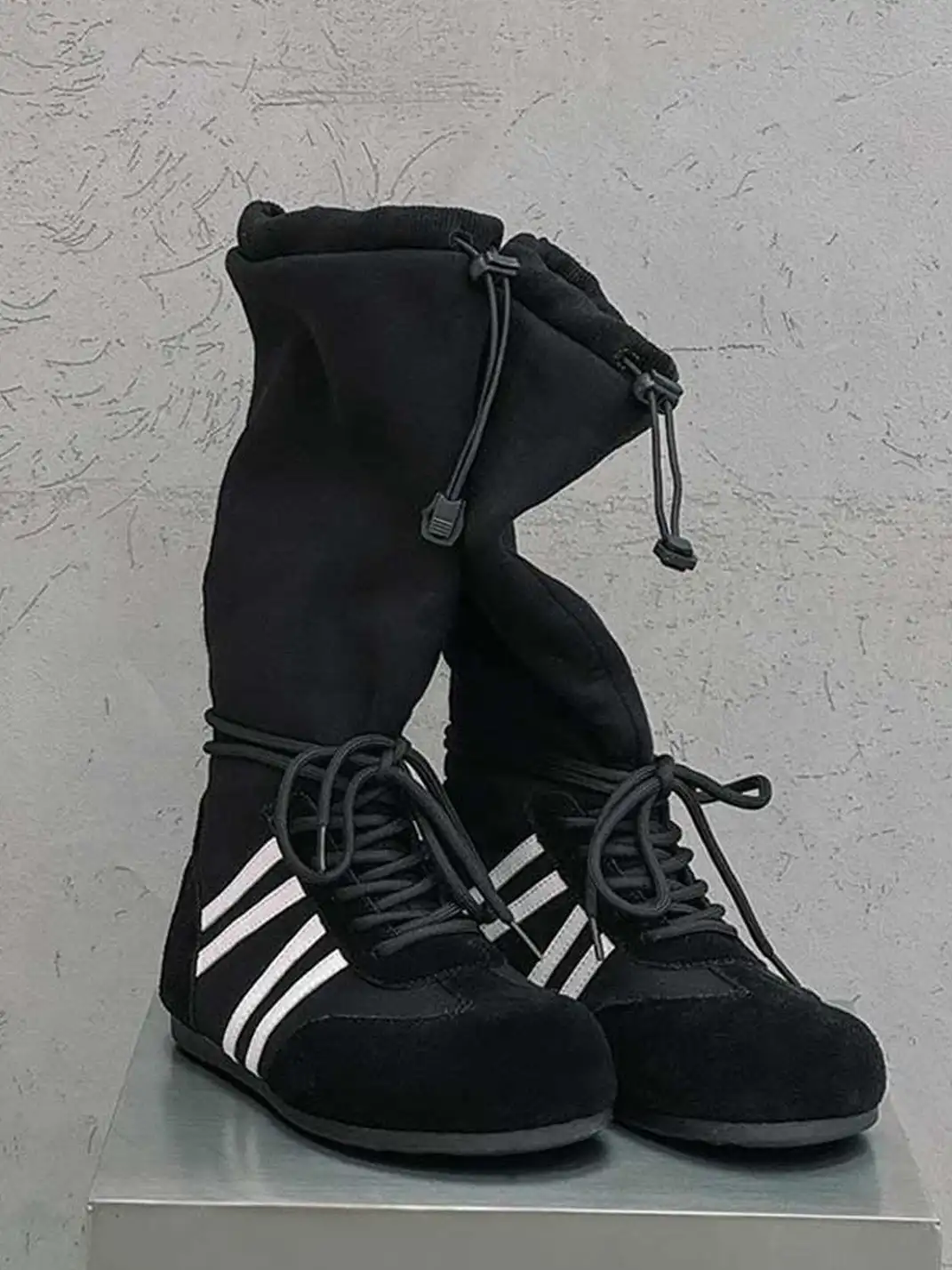 GSL | Draw String Shaft Boxing Boots - Black