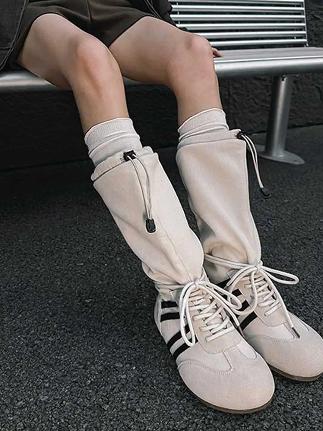 GSL | Draw String Shaft Boxing Boots - White