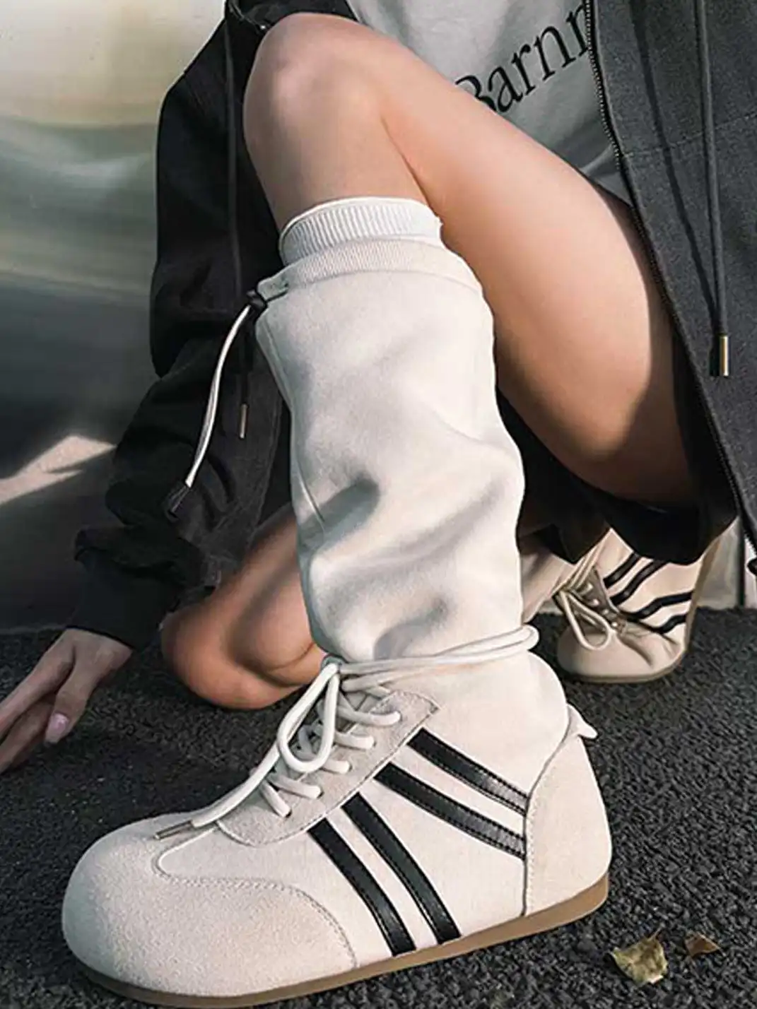 GSL | Draw String Shaft Boxing Boots - White