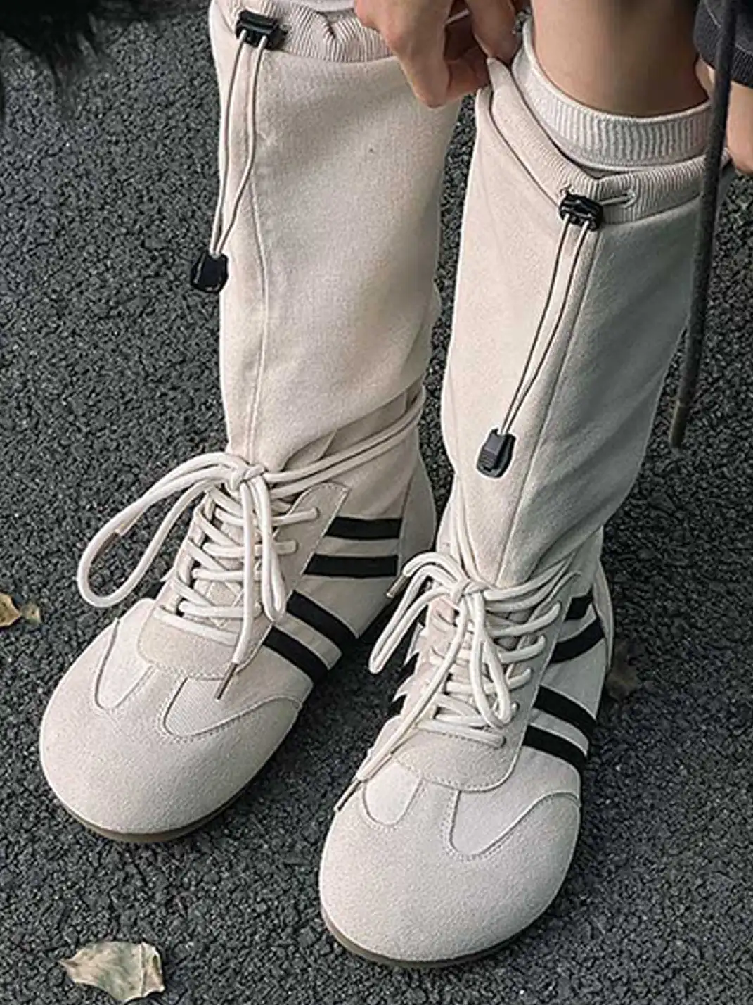 GSL | Draw String Shaft Boxing Boots - White