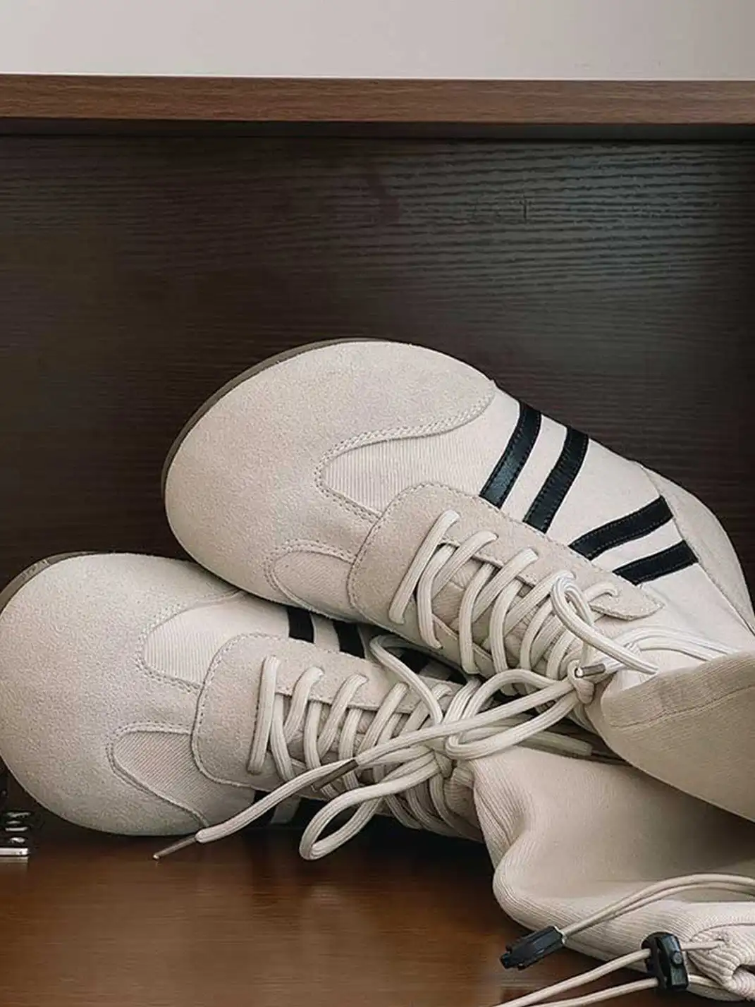GSL | Draw String Shaft Boxing Boots - White