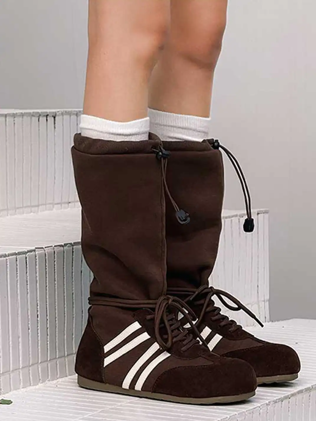 GSL | Draw String Shaft Boxing Boots - Mocha