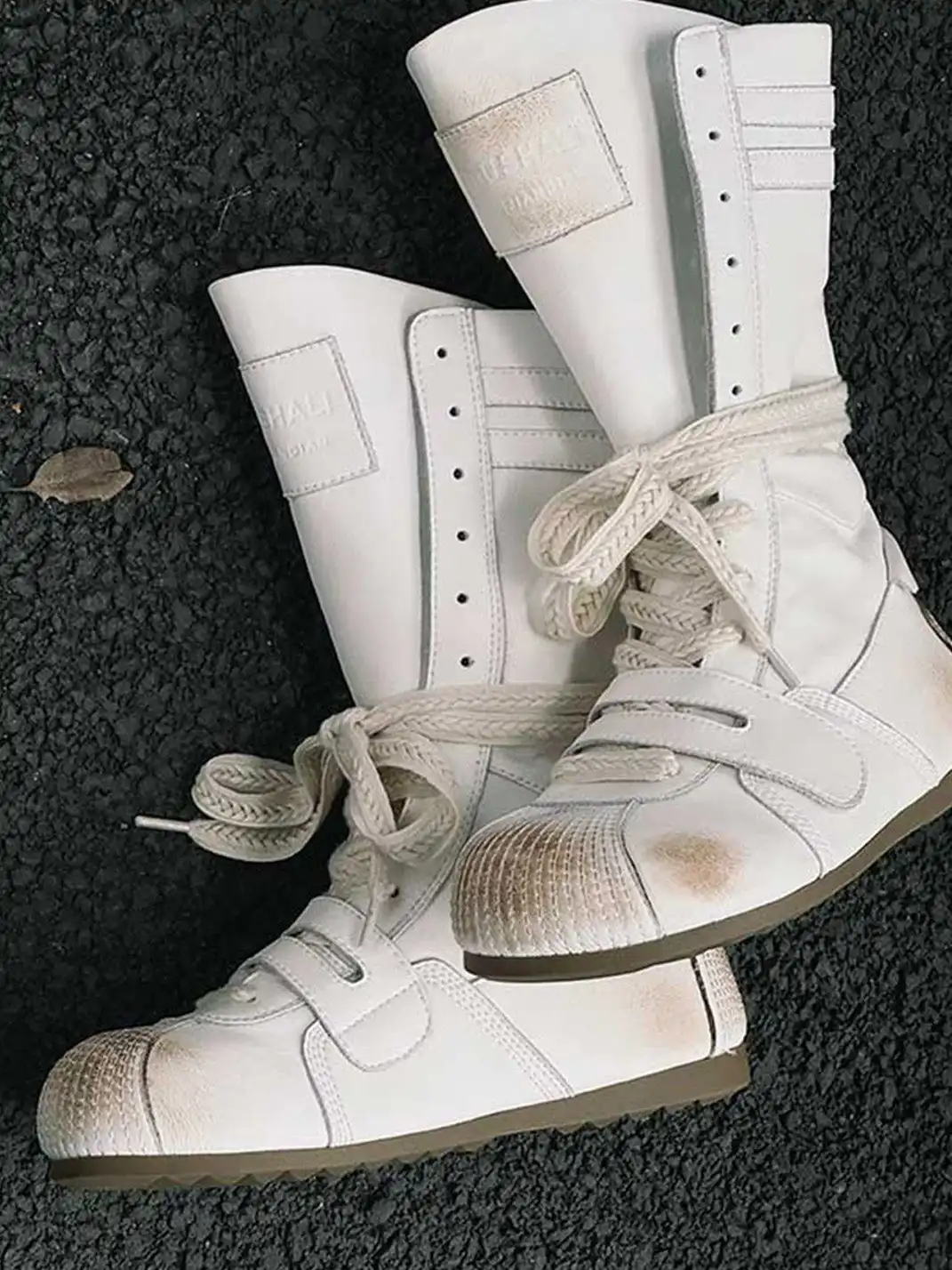 GSL | ”KNOCK OUT PRO" Leather Boxer Boots - Aged White