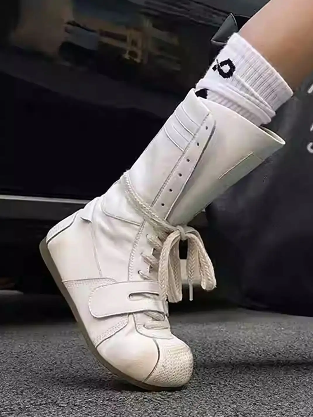 GSL | ”KNOCK OUT PRO" Leather Boxer Boots - Aged White