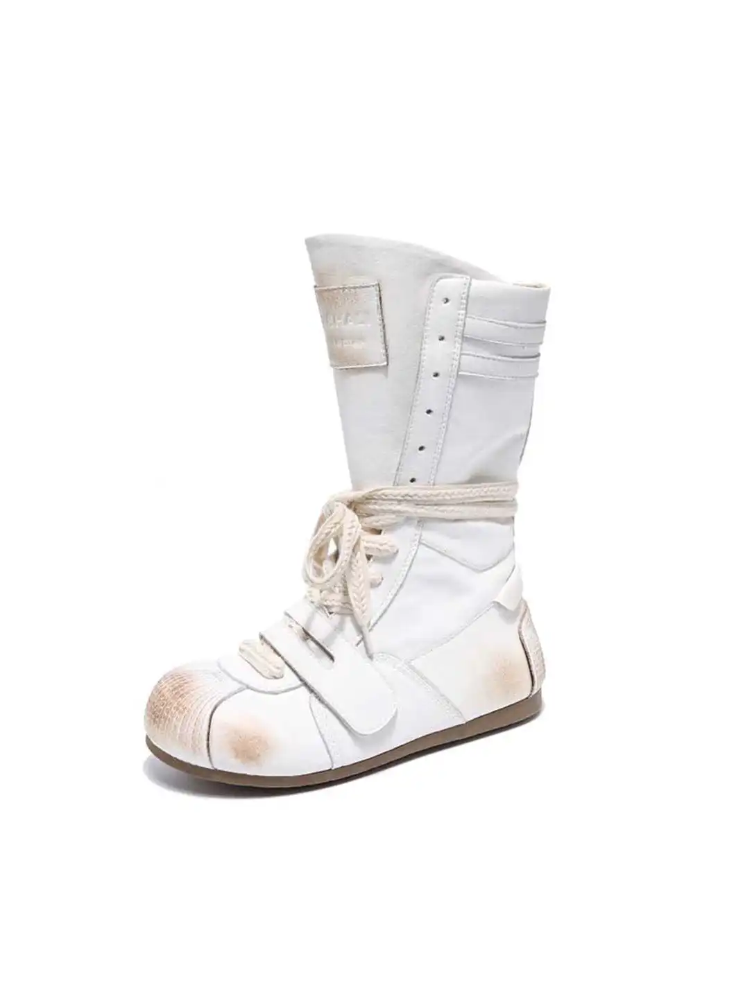 GSL | ”KNOCK OUT PRO" Leather Boxer Boots - Aged White