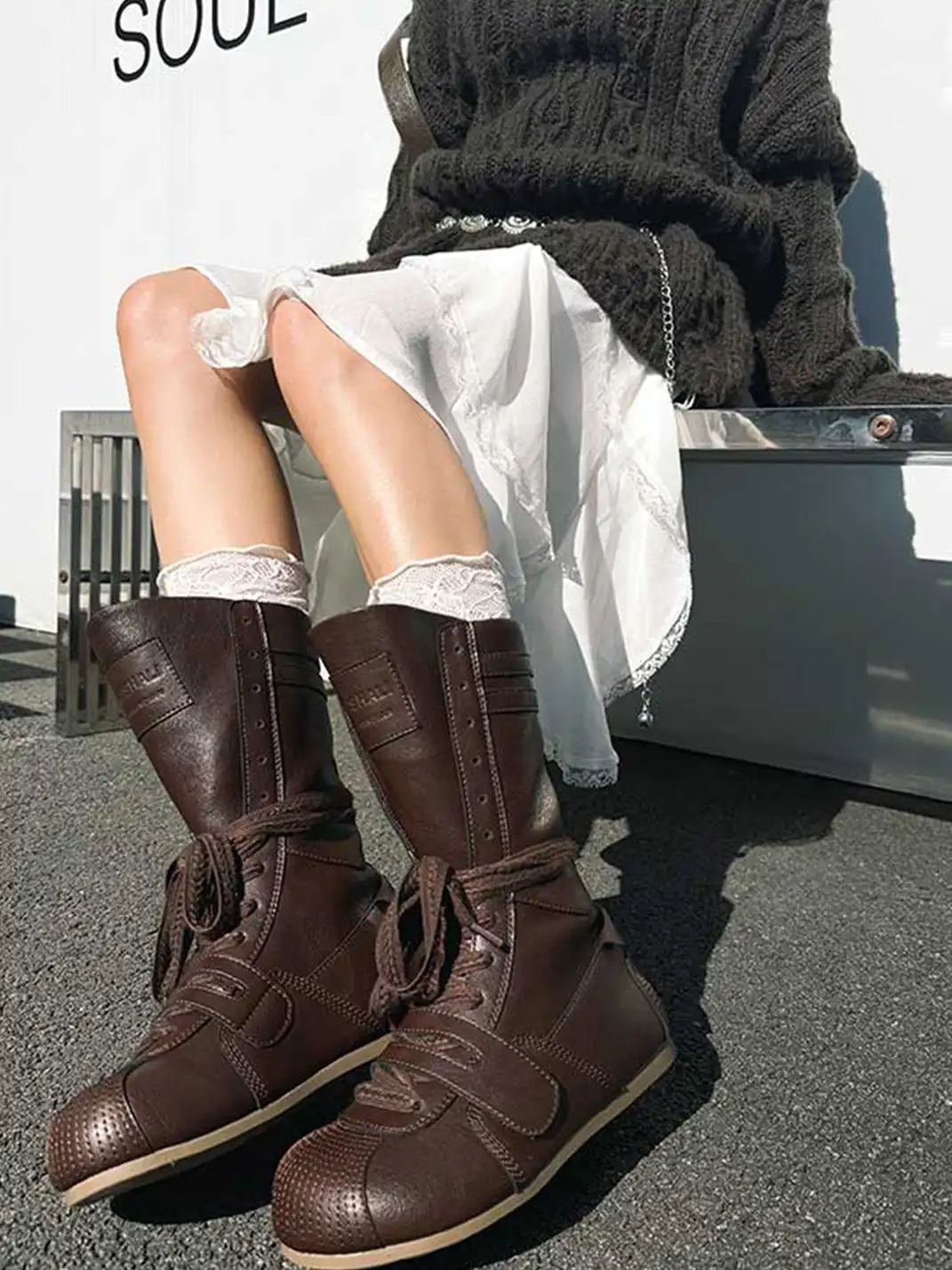 GSL | ”KNOCK OUT PRO" Leather Boxer Boots - Mocha Brown