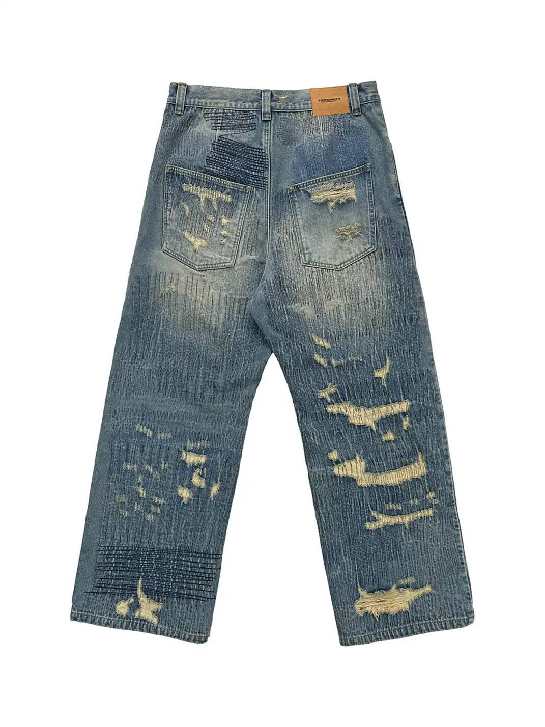 UNKNOWNWORLD | Distressed Straight Leg Jeans