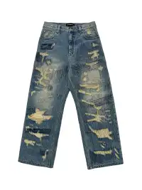 UNKNOWNWORLD | Distressed Straight Leg Jeans