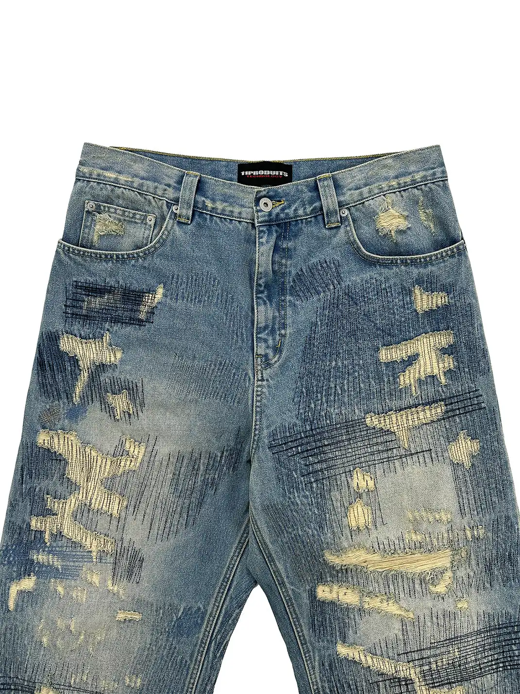 UNKNOWNWORLD | Distressed Straight Leg Jeans