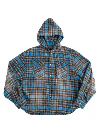 UNKNOWNWORLD | Plaid Oversize Hooded Shirt