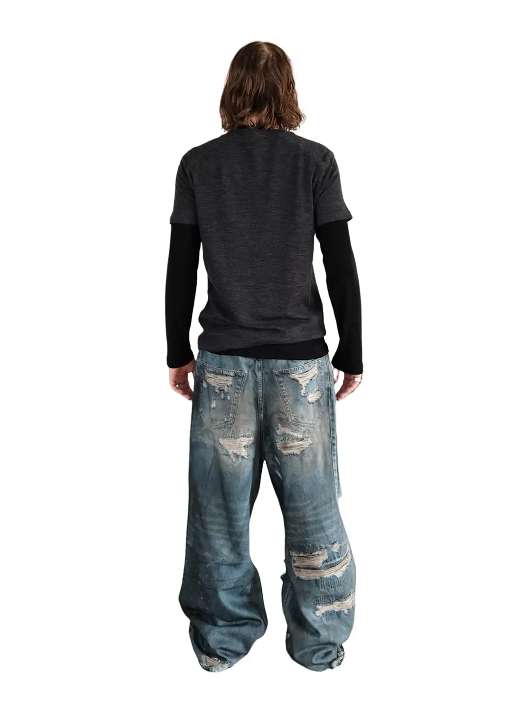 UNKNOWNWORLD | Ripped Straight Leg Jeans