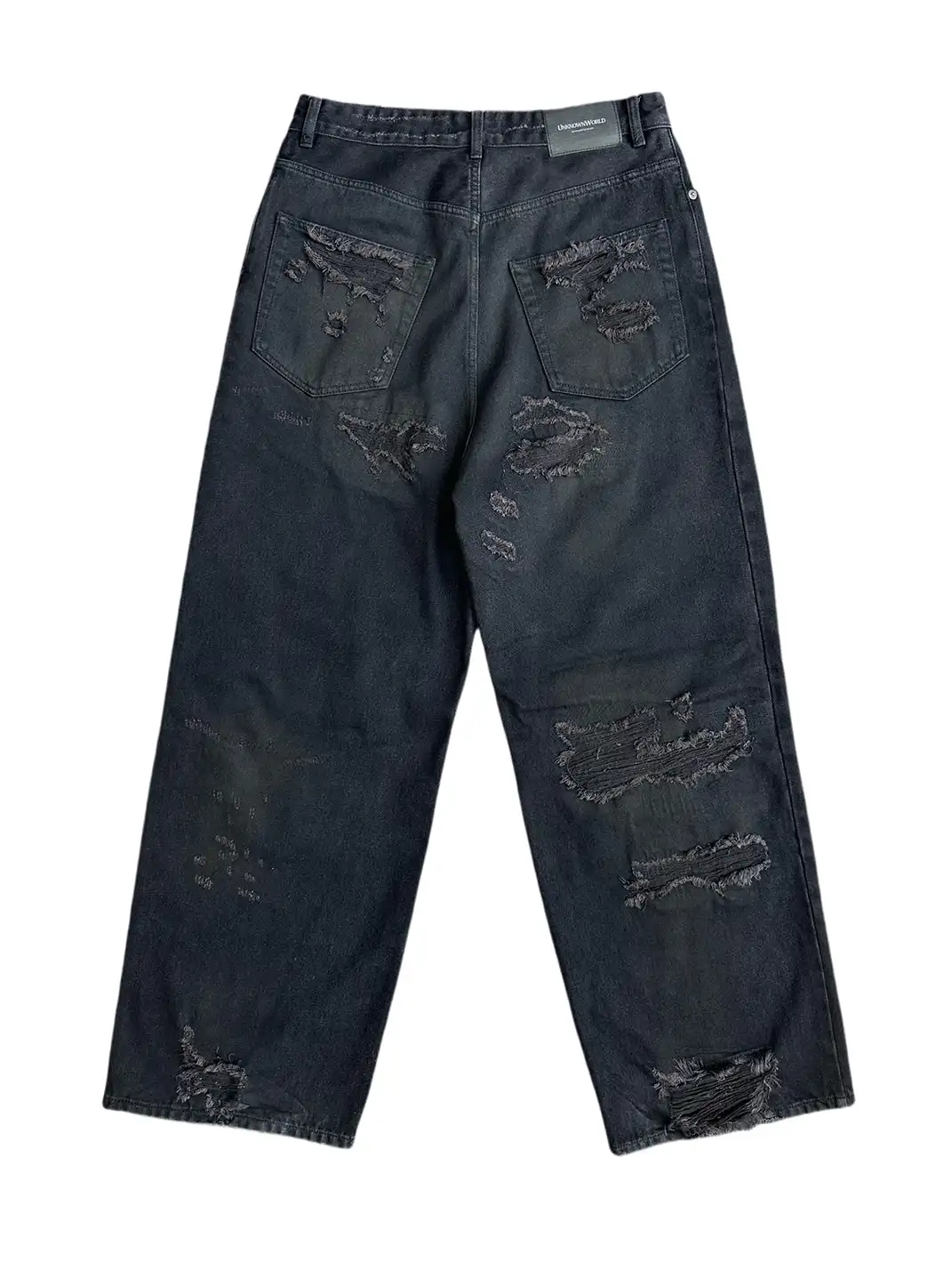 UNKNOWNWORLD | Ripped Straight Leg Jeans