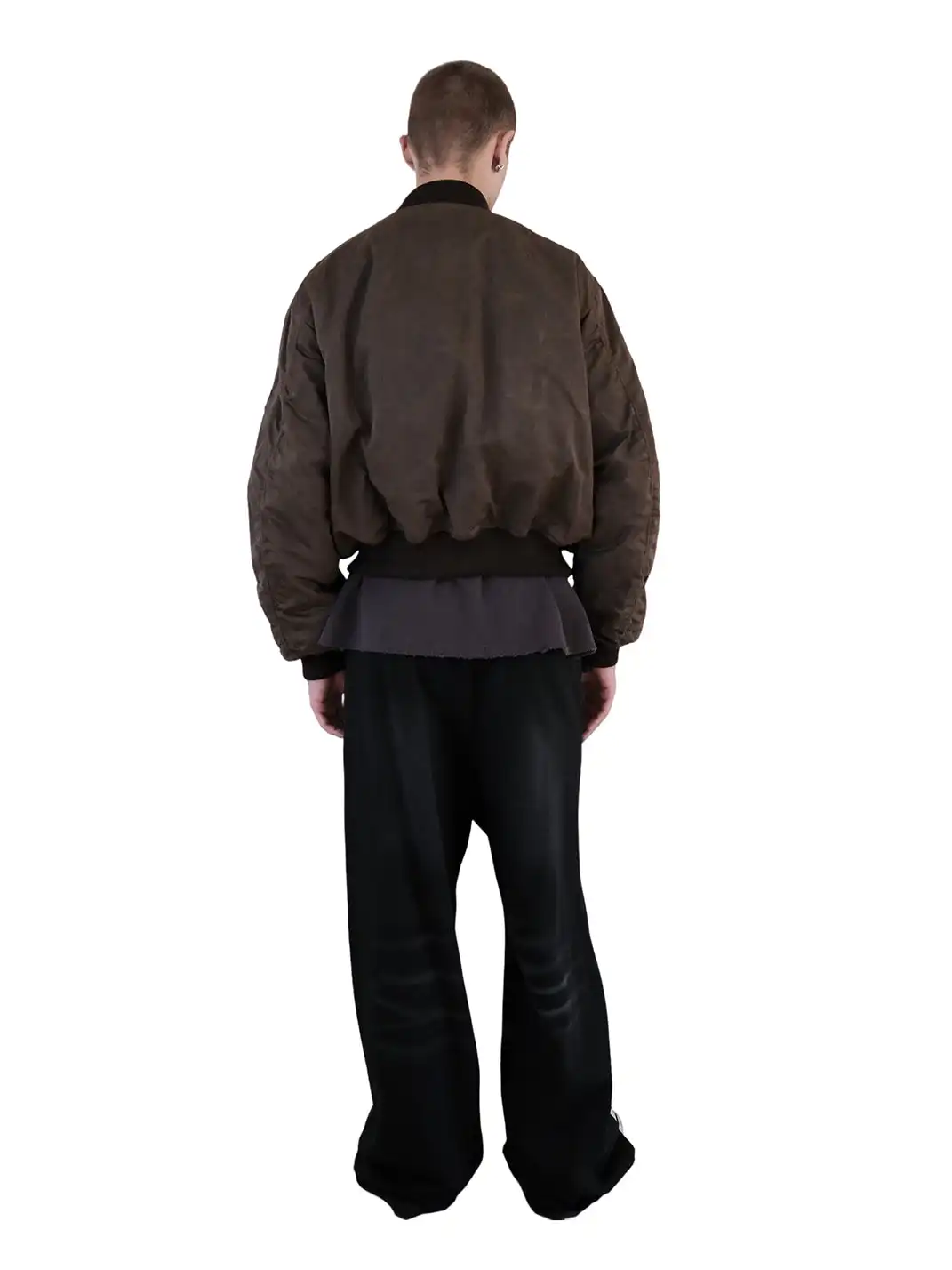 UNKNOWNWORLD | Waxed Bomber Jacket-Brown