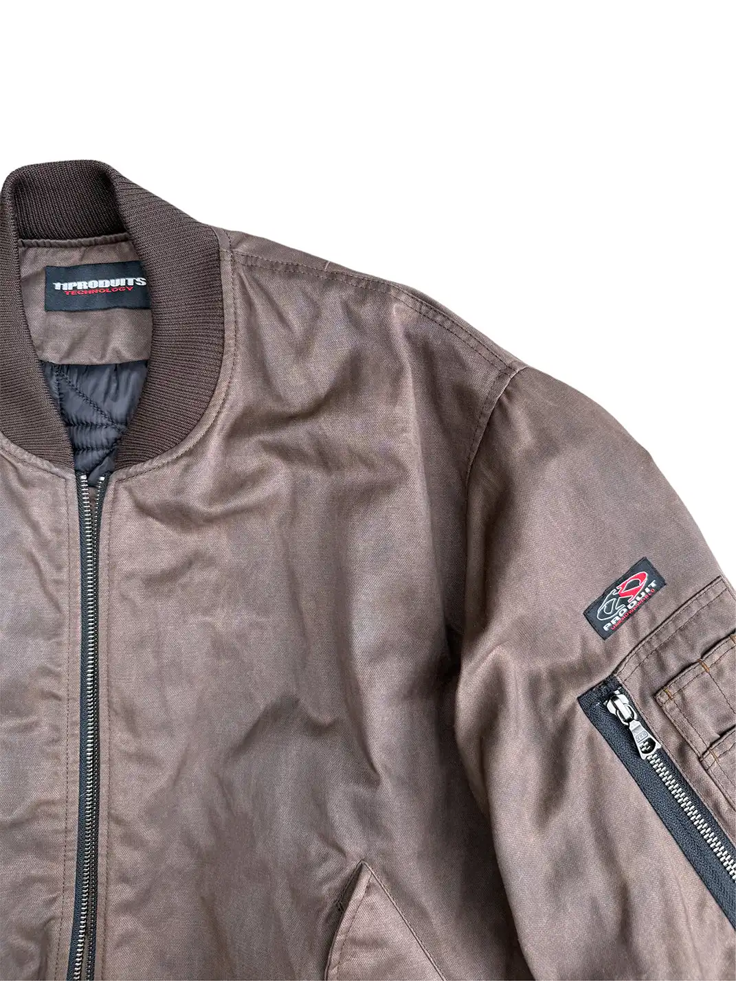UNKNOWNWORLD | Waxed Bomber Jacket-Brown