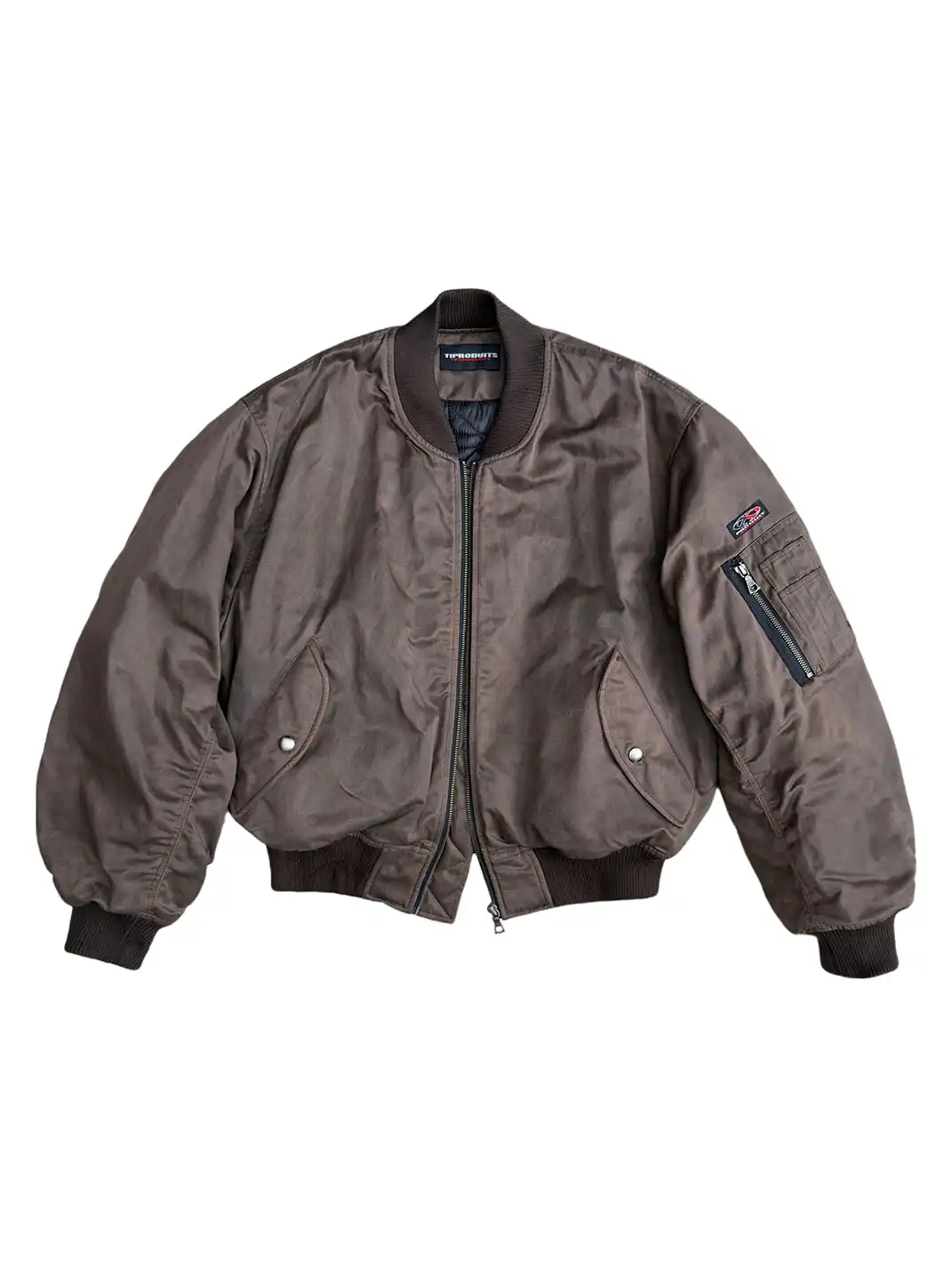 UNKNOWNWORLD | Waxed Bomber Jacket-Brown
